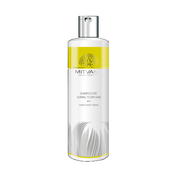MITVANA Shampoo for Normal to Dry Hair (with Henna & Sweet Orange) (200ml)  - Mitvana Stores